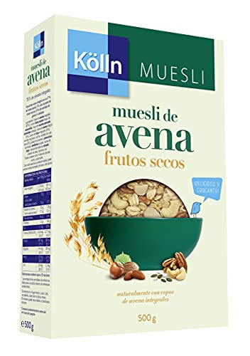 Kölln - Muesli de Avena con Frutos Secos, Cereales Integrales, Mix de Frutos Secos, Alto Contenido de Fibra - 500 g