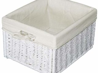 KMH®, Práctica Caja-cesto “Jytte” (Blanco) Estilo Rattan (#204039)