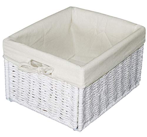 KMH®, Práctica Caja-cesto “Jytte” (Blanco) Estilo Rattan (#204039)