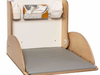 Kmmlit Valencia - Cambiador plegable como mesa de cambio, de madera, incluye cambiador de pañales, (haya)
