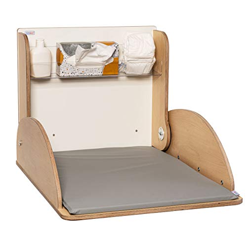 Kmmlit Valencia - Cambiador plegable como mesa de cambio, de madera, incluye cambiador de pañales, (haya)