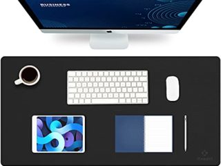 Knodel Alfombrilla de Escritorio, Tapete Escritoriode de Oficina, Alfombrilla de Escritorio Hecho de Cuero PU, Alfombrilla del Escritorio del Ordenador portátil, Doble Cara (40 x 80cm, Negro)