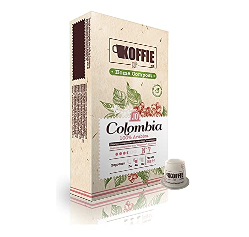 Koffie Cup Colombia 40 Cápsulas compostables de café compatibles con máquinas Nespresso® original line. Receta Colombia. Total 40 cápsulas (4x10cáps)