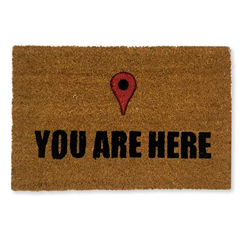 koko doormats Felpudo Entrada casa Originales, Felpudo Original You Are Here |Felpudos Originales y Divertidos para Entrada casa Puerta, terraza o jardín | Fibra de Coco y PVC | 40x60x1.5 cm