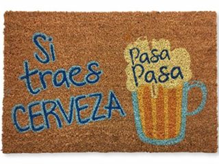 KOKO DOORMATS Felpudo Entrada casa Originales y Divertidos, Felpudo Exterior Si traes Cerveza Pasa | Felpudo Original para Entrada casa Puerta, terraza o jardín | Fibra de Coco y PVC | 40x60x1.5 cm