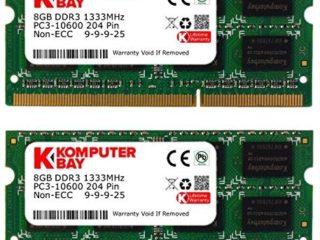 Komputerbay - Memoria RAM portátil, 16GB (2 x 8GB), DDR3, PC3-10600/10666, 1333MHz, SODIMM (204-Pin), 9-9-9-24
