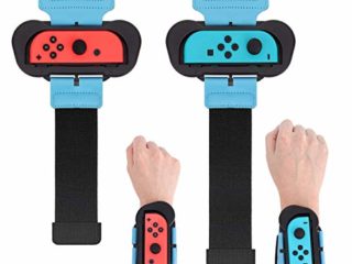 KONEE Muñequeras para Just Dance 2022/2021 / 2020/2019 Compatible con Nintendo Switch, 2 Piezas Correa de Muñeca Elástica Ajustable para Joy con Controller, Dos Tamaños para Adultos y Niños