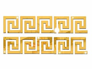 Konesky 10 Pegatinas de Pared de Espejo acrílico de Cintura geométrica, Pegatinas de Pared extraíbles con Efecto de Espejo, para habitación, Hotel, casa de huéspedes, Fiesta, Dorado