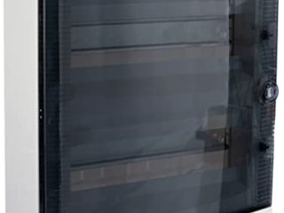 Kopp 350912048 - Cuadro de distribución de Superficie, con Puerta, 2 Filas, para 24 módulos, 1 Unidad, Color Gris/Negro