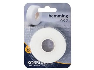 Korbond Cinta termoadhesiva para dobladillos, para pegar tela y hacer manualidades sin coser, ideal para orillas, pantalones, vaqueros, parches y uniformes, 2 cm x 20 m, white (110042)