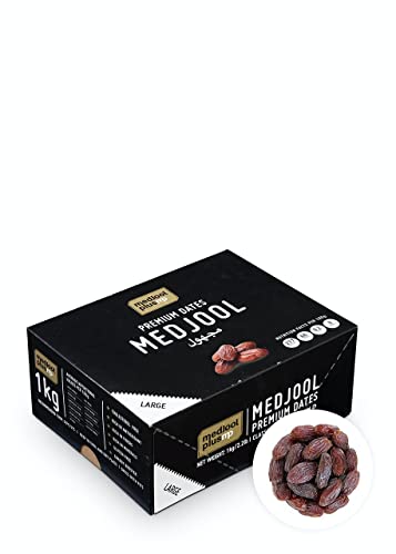 KoRo - Dátiles Medjool con hueso 1 kg - Dátiles Medjool muy suaves, sin azúcar ni azufre, con notas dulces de caramelo y miel