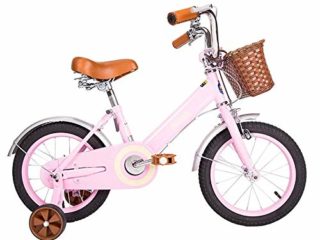 KOSGK Bicicletas para NiñOs Y NiñAs Bicicletas 12/14/16/18 Pulgadas Bicicleta MontañA Vintage Moonlight White Pink (Color: Pink TamañO: 18 Pulgadas)