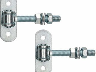 KOTARBAU® 2. Bisagras de puerta galvanizadas M 16 mm ajustables con chapa atornillada, bisagra de puerta ajustable con abrazadera de resorte, bisagras de puerta para colgar