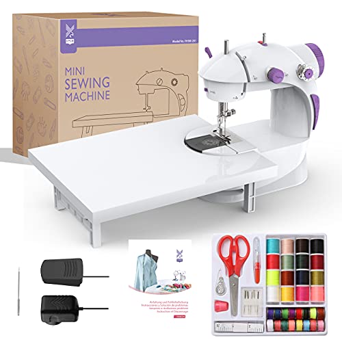 KPCB Mini Máquina de Coser Portátil y Versátil con Gran Mesa de Costura, Fácil de Usar y Práctica (Instrucción en Español)