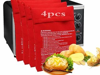 KRIS Bolsa para Patatas Microondas,Bolsa Patatas Guardar,Bolsa Patatas Microondas,Bolsas de Horno para Asar,Bolsa para Patatas Fritas,Patatas Microondas(4 pcs)