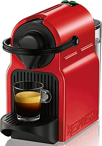 Krups Nespresso Inissia XN1005 - Cafetera monodosis de cápsulas Nespresso, 19 bares, apagado automático, color rojo, 14 cápsulas interior