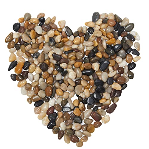 Ksnnrsng 1kg Piedras Decorativas Natural Guijarros Piedras Macetas Variadas - Grava para Relleno de Jarrón, Macetas, Paisajismo, Acuario, Hogar y Jardín (Mezcla de Colores 1 kg)