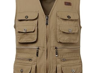 KTWOLEN Hombres Aire Libre Viajes Deportes Bolsillos Chalecos Táctica Chaleco de Trabajo Camping Senderismo Chaleco de Pesca
