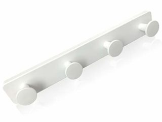 Kukicu Perchero de Pared Blanco con 4 Ganchos – Resistente y Montaje Fácil - Colgador Original para Recibidor Baño Dormitorio Cocina