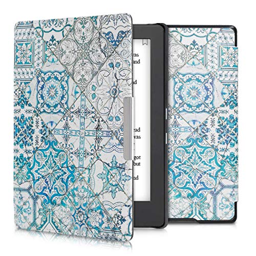 kwmobile Carcasa Compatible con Kobo Aura H2O Edition 1 - Funda para Libro electrónico con Solapa - Azulejos Cuadrados