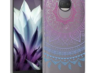 kwmobile Carcasa Compatible con Motorola Moto G5S Plus - Funda Silicona TPU Sol hindú Azul/Rosa Fucsia/Transparente