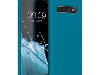 kwmobile Carcasa Compatible con Samsung Galaxy S10 - Funda de Silicona para móvil - Cover Trasero en Azul océano