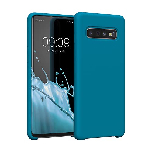 kwmobile Carcasa Compatible con Samsung Galaxy S10 - Funda de Silicona para móvil - Cover Trasero en Azul océano