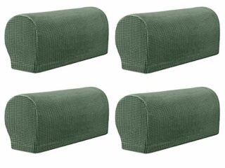 KYJSW 4 Pcs Funda para Reposabrazos De Sofá De Tartán, Elásticas Universales, Fundas De Apoyabrazos, Sillón Funda Protectora (Ejercito Verde)