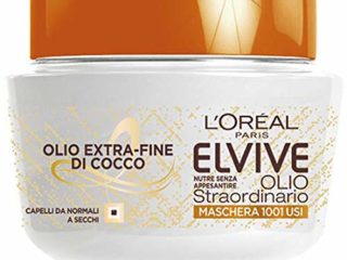 L 'Oréal Paris Máscara Nutriente Elvive Aceite excepcional aceite Fine de coco para cabello para normal a cubos, 300 ml