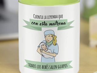 La mente es Maravillosa - Taza Frase y Dibujo Divertido (Cuenta la Leyenda Que con Esta matrona Todos los bebés salen guapos) Regalo para MATRONA