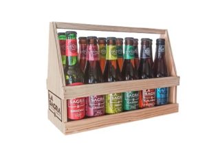 La Sagra cesta de madera de cervezas artesanas. 12 botellas de 330 ml