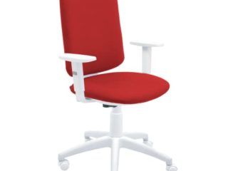 La Silla de Claudia- Silla de Escritorio Blanca ergonómica con reposabrazos Eve. Silla giratoria ergonómica de Altura y Respaldo Ajustable. Silla de Estudio y Ordenador (Rojo, Sin Brazos)