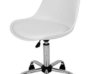 La Silla Española Sanabria Silla de Oficina, Piel Sintética, Blanco, 48x42x100 cm