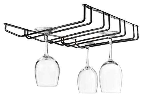 Lacor 62266 Soporte de Copas, Acero Inoxidable, Negro Metalizado
