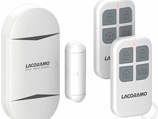 LACORAMO 130db Sensor de alarma para puertas y ventanas con 2 controles remotos, 2 baterías, campana de apertura de contacto magnético inalámbrico para niños, hogar, refrigerador, tienda (1 paquetes)