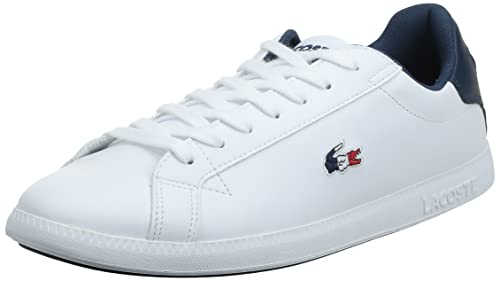 Lacoste Graduate TRI1 SMA, Zapatillas Hombre, Wht/Nvy/Red, 42 EU
