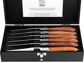 Laguiole Style de Vie Luxury Line - Juego de 6 cuchillos de carne (madera de palisandro)