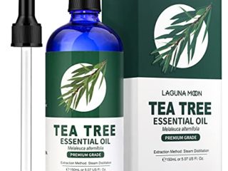 Lagunamoon Aceites Esenciales, Aceites de Aromaterapia de Árbol de Té, Aceites Esenciales para Humidificadores 100% Puros, 150ml con Cuentagotas