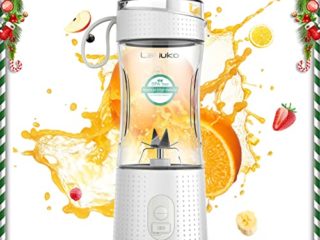LaHuko Licuadora Portátil, Mini Batidora Personal para Batidos y Smoothies, 4000mAh batería con USB Recargable (Individuals 380ML, Blanco, para Jugo, Batido, Salsas, Comida para Bebé)