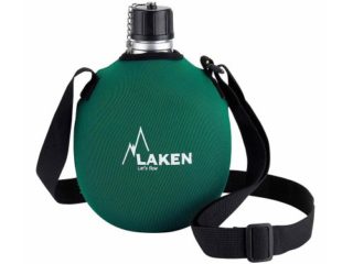 Laken Clásica, Cantimplora de Aluminio con Fonda de Neoppreno, Verde, 1 L