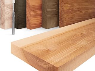 Lamo Manufaktur Estante de Madera, Estante Flotante, Modelo Invisible Natural 120cm, LWG-01-A-002-120W