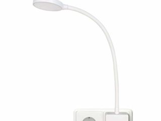 Lampara de Lectura Pared de LED Flexible Regulable Blanco con Enchufe y Interruptor Tactil 4W Brillo Máximo 350Lm Luz Neutra 4000K sin Funcion de Control Remoto Lot de 1 de Enuotek