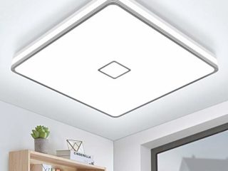 Lampara de Techo LED Plafon Luz de Techo Öuesen 24W 2050LM IP44 5000K Blanco Frío Brillante Lámparas de Techo Modernas para Dormitorio Cocina Baño Comedor Corredor Balcón Sótano Trastero Iluminación