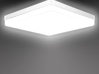 Lampara Led Techo,Ouyulong Lámpara De Techo LED Cuadrada 36W, Impermeable IP54 4350LM 6500K Plafon De Techo Led , Para Baño Cocina Sala de Estar Dormitorio Pasillo Habitacion Balcón Garaje