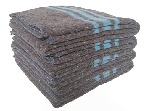 Lanovenanube - Mantas Mudanzas 140x200 Gruesas Fabricadas en España - Pack 4 Mantas - Azul