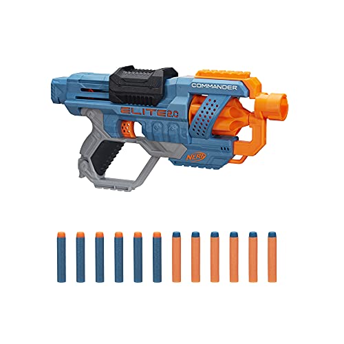 Lanzador Elite 2.0 Commander RD-6 de Nerf, 12 Dardos Oficiales de Nerf, Tambor rotatorio de 6 Dardos, Funciones de personalización incorporadas