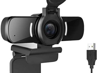 LarmTek Web Cámara con micrófono,Cámara para PC con Cubierta para Cámara Web,Cámara Web 1080p para Juegos de Transmisión en Vivo Durante Videoconferencias.