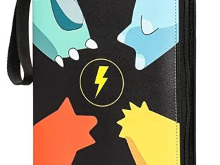 Álbum para Cartas Impermeable Con cierre - Carpeta de tarjetas de 3 anillos y 50 Páginas Extraíbles -Libro con fundas de plástico para tarjetas o cromos - Compatibilidad 400 Tarjetas