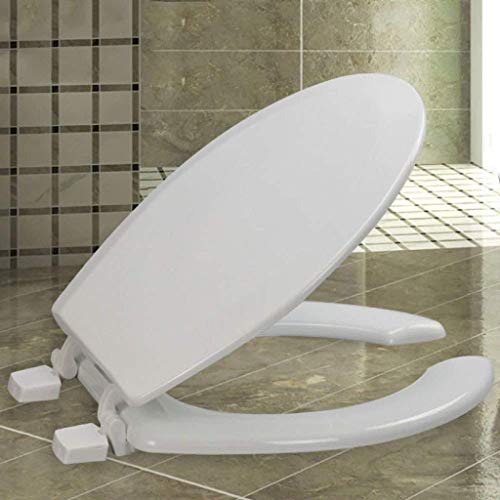 lúcar Asiento del inodoro abertura frontal tapa del inodoro con fondo ultra resistente forma en vhuente en v forma en V de madera sólida cubierta de asiento de baño tapa de baño uso blanco-42 ~ 47 cm*