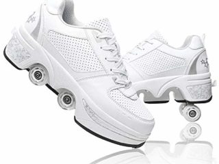 LDTXH Doble Rodillo Zapatos De Skate Zapatos Invisible De Polea De Zapatos Zapatillas De Deporte Luz Zapatos Zapatos Multiusos, niños Zapatos con Ruedas,37